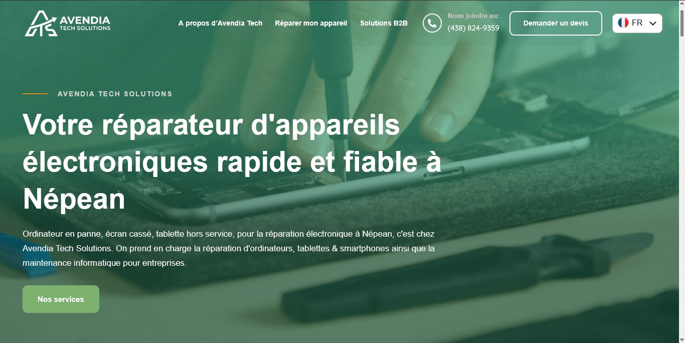 Realisation site Web Avendia Tech 3