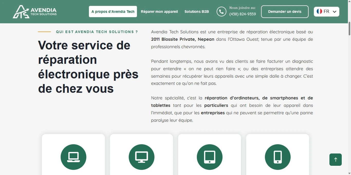 Realisation site Web Avendia Tech